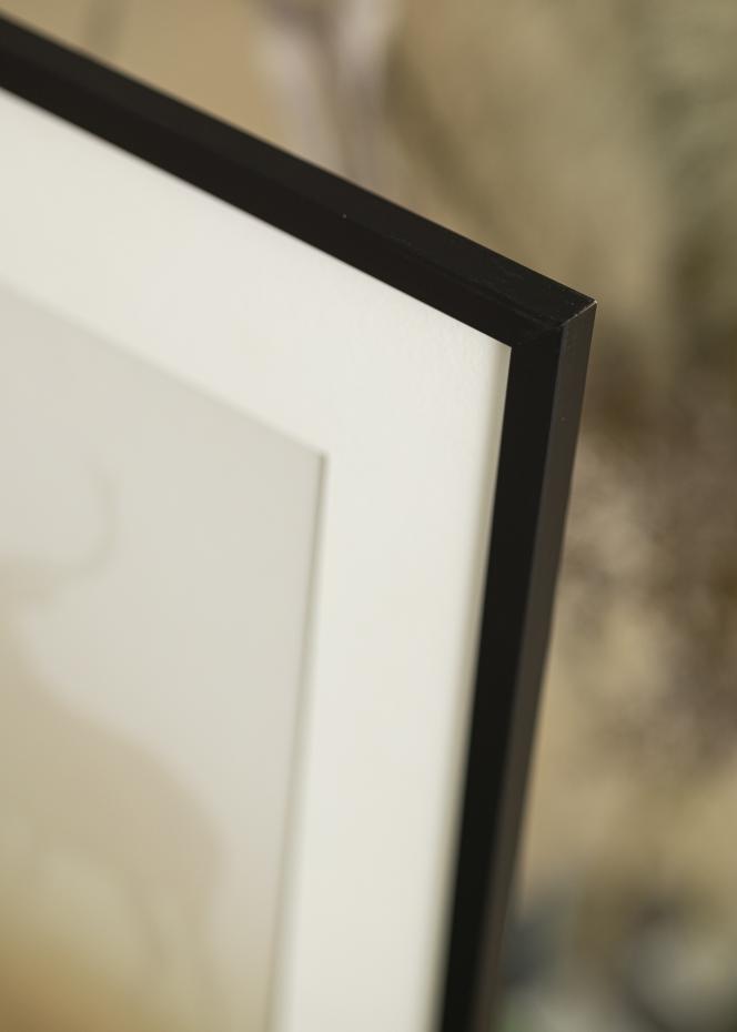 Ram med passepartou Frame Edsbyn Acrylic Glass Black 28x35 cm - Picture Mount White 8x10 inches