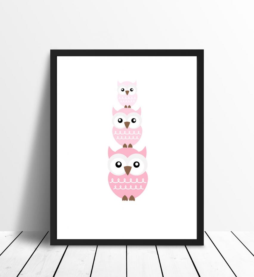 Bildverkstad Owl Triss - Rose pink Poster