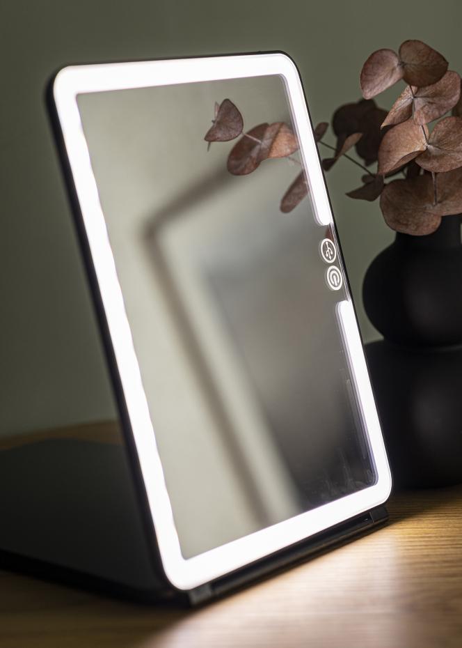 KAILA KAILA Makeup Mirror Travel LED Rechargeable Black 19x25 cm