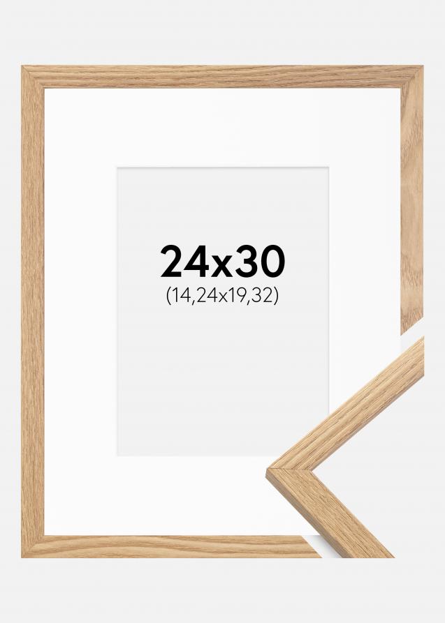 Ram med passepartou Frame Trendy Oak 24x30 cm - Picture Mount White 6x8 inches