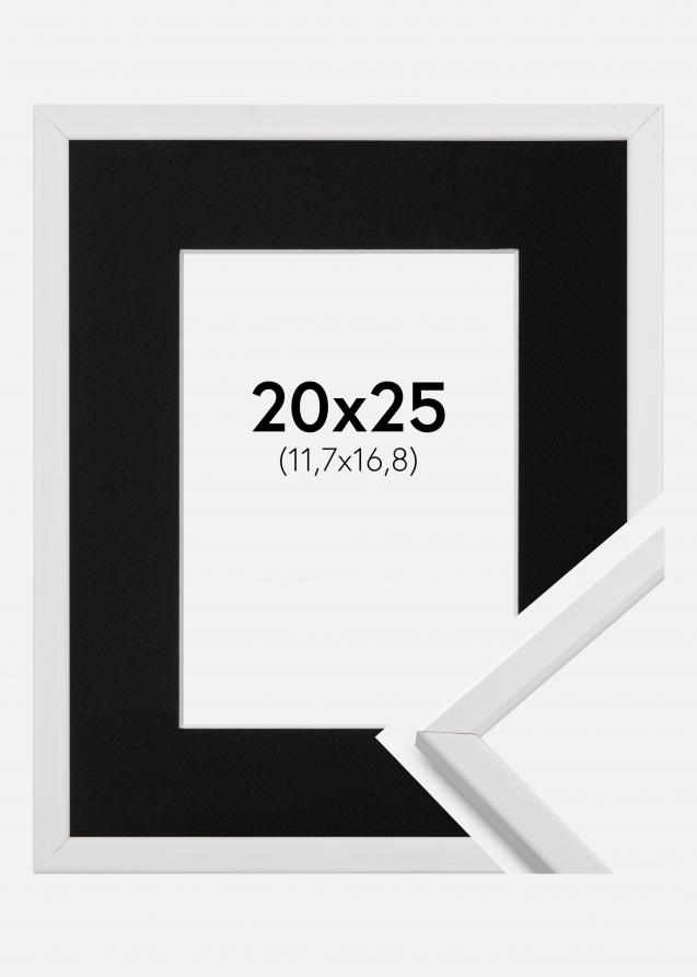 Ram med passepartou Frame Galant White 20x25 cm - Picture Mount Black 5x7 inches