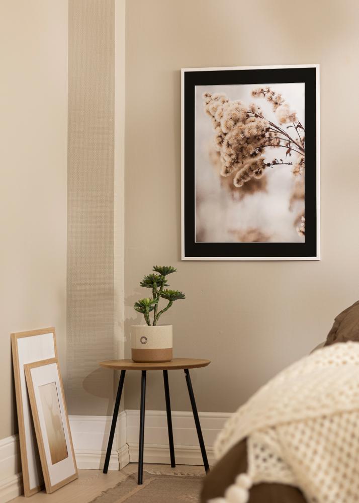 Ram med passepartou Frame Galant White 45x60 cm - Picture Mount Black 12x18 inches