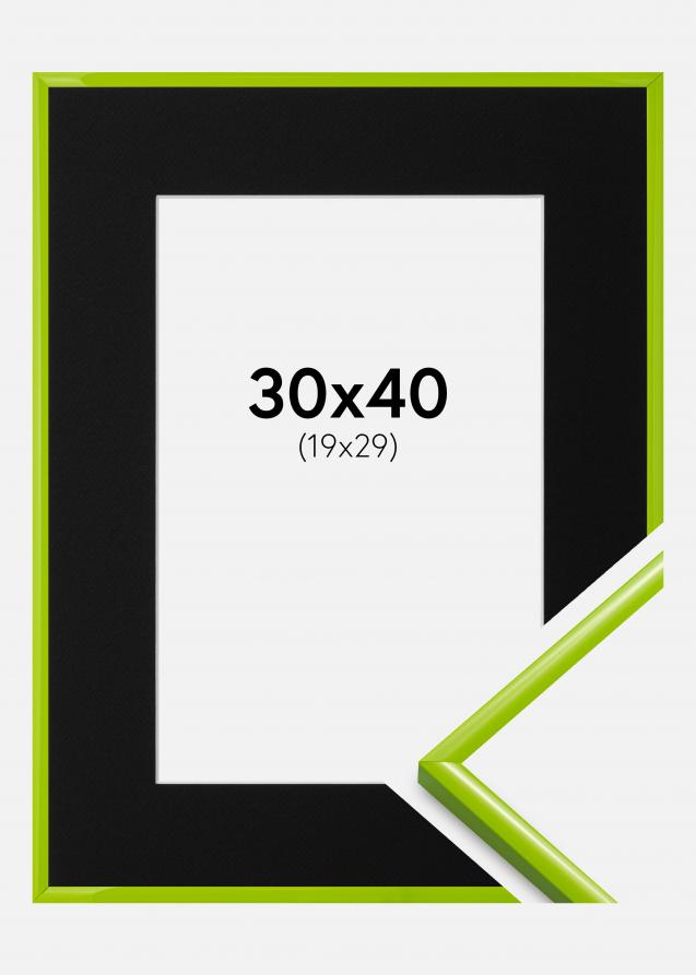 Ram med passepartou Frame New Lifestyle May Green 30x40 cm - Picture Mount Black 20x30 cm