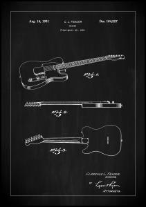 Bildverkstad Patent Print - Guitar - Black Poster