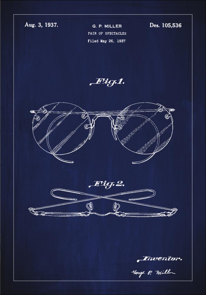 Bildverkstad Patent drawing - Eyeglasses A - Blue Poster