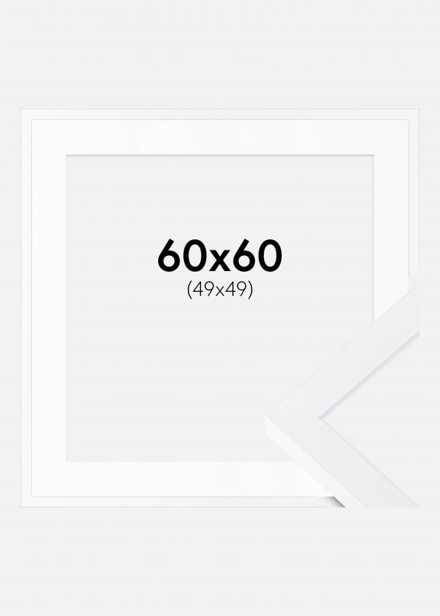 Ram med passepartou Frame Selection White 60x60 cm - Picture Mount White 50x50 cm