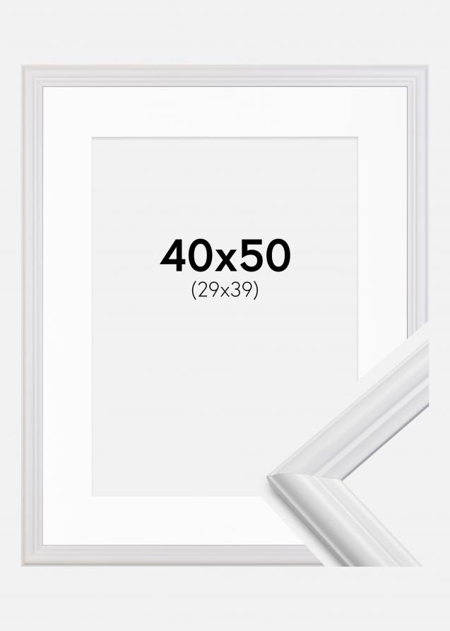 Ram med passepartou Frame Siljan White 40x50 cm - Picture Mount White 30x40 cm
