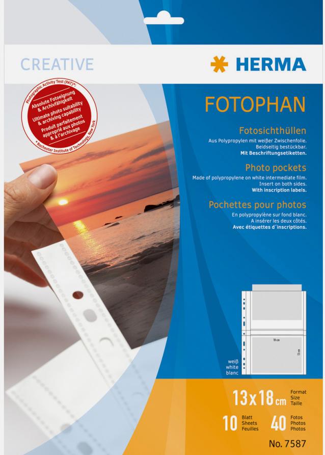  Herma photo sleeves 13x18 cm horizontal - 10-pack white