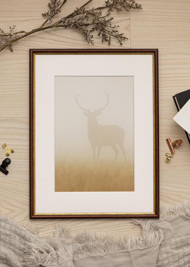 Ram med passepartou Frame Horndal Brown 24x30 cm - Picture Mount White 18x24 cm