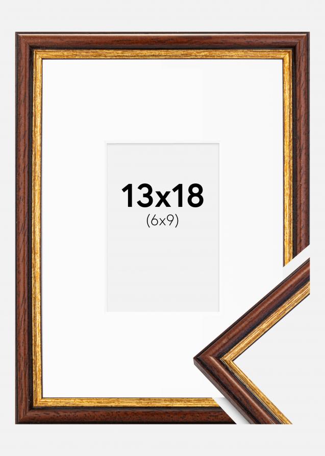 Ram med passepartou Frame Horndal Brown 13x18 cm - Picture Mount White 7x10 cm