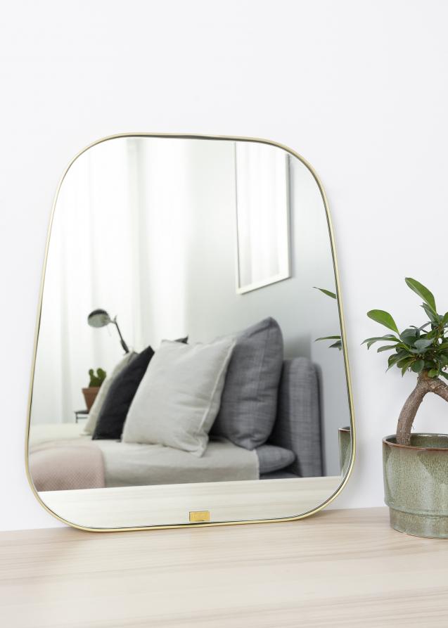Hübsch Mirror Trapezium Brass 42x48 cm