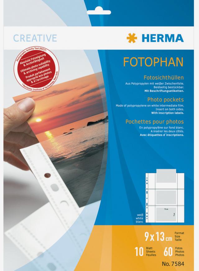  Herma photo sleeves 9x13 cm horizontal - 10-pack white