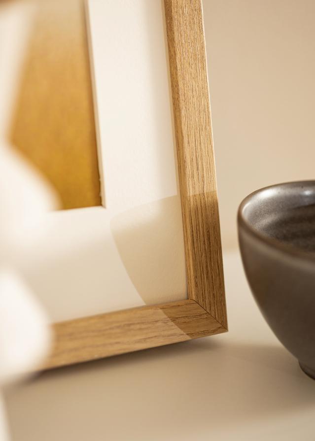 Ram med passepartou Frame Hermes Natural Oak 60x70 cm - Mounts White B2 500x707 mm