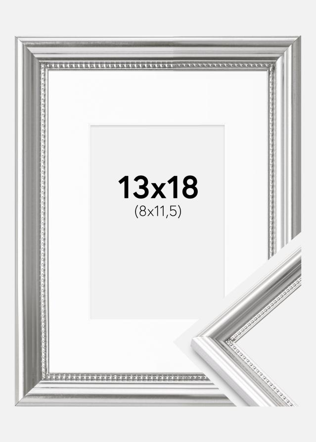 Ram med passepartou Frame Gala Silver 13x18 cm - Picture Mount White 9x12 cm