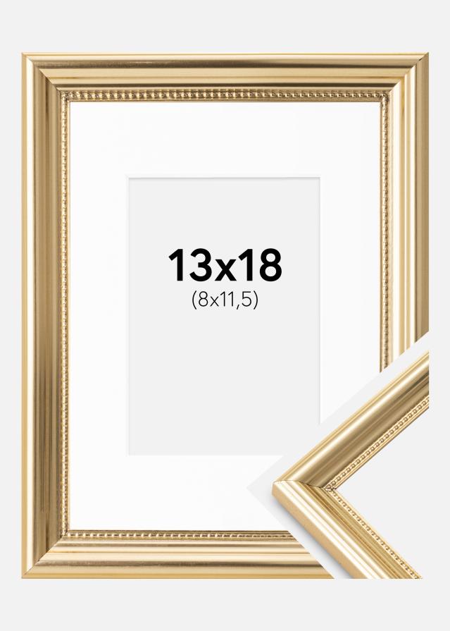 Ram med passepartou Frame Gala Gold 13x18 cm - Picture Mount White 9x12 cm