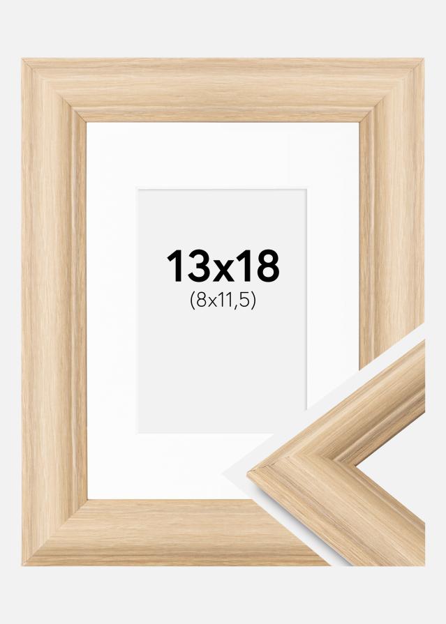 Ram med passepartou Frame Västkusten Oak 13x18 cm - Picture Mount White 9x12 cm