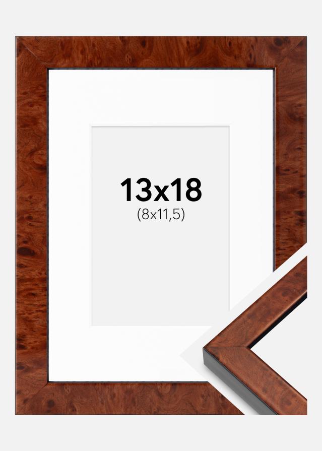 Ram med passepartou Frame Hermes Walnut 13x18 cm - Mounts White 9x12 cm