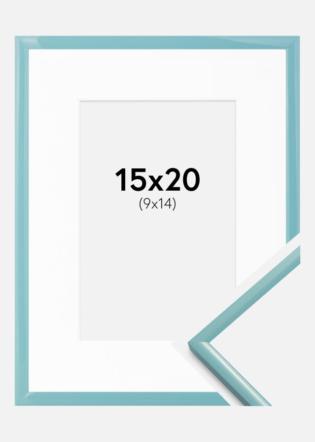 Ram med passepartou Frame New Lifestyle Turquoise 15x20 cm - Mounts White 10x15 cm