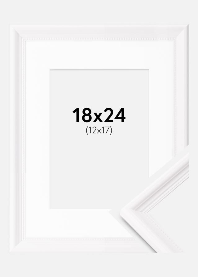 Ram med passepartou Frame Gala White 18x24 cm - Picture Mount White 13x18 cm
