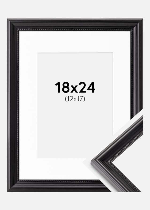 Ram med passepartou Frame Gala Black 18x24 cm - Picture Mount White 13x18 cm