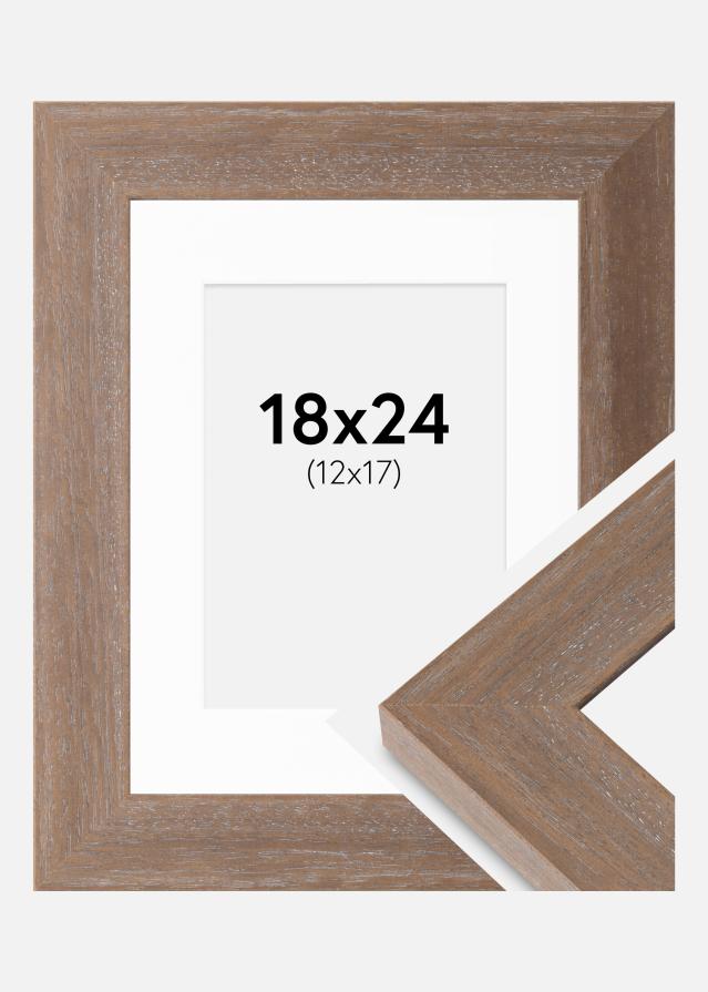 Ram med passepartou Frame Juno Gray 18x24 cm - Mounts White 13x18 cm