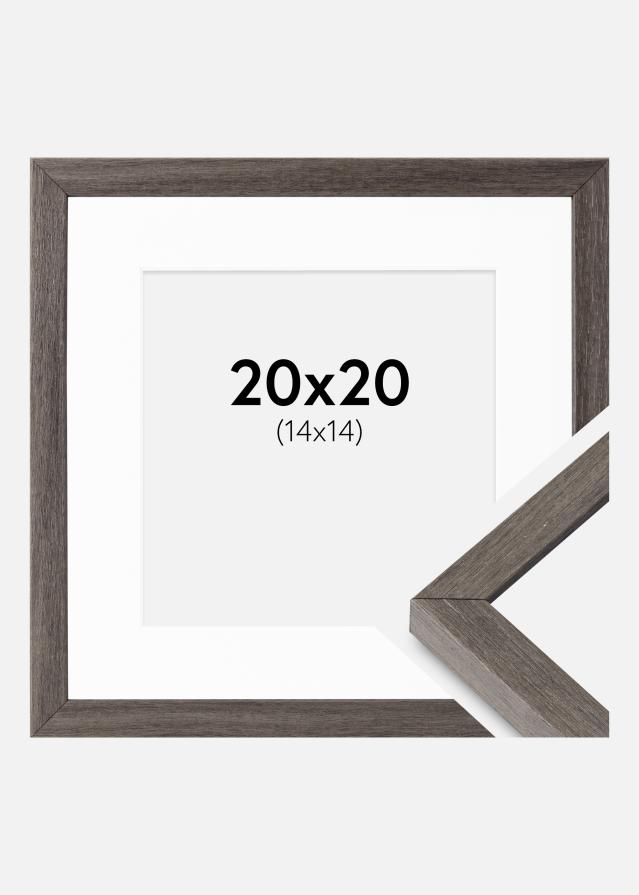 Ram med passepartou Frame Ares Grey Oak 20x20 cm - Mounts White 15x15 cm