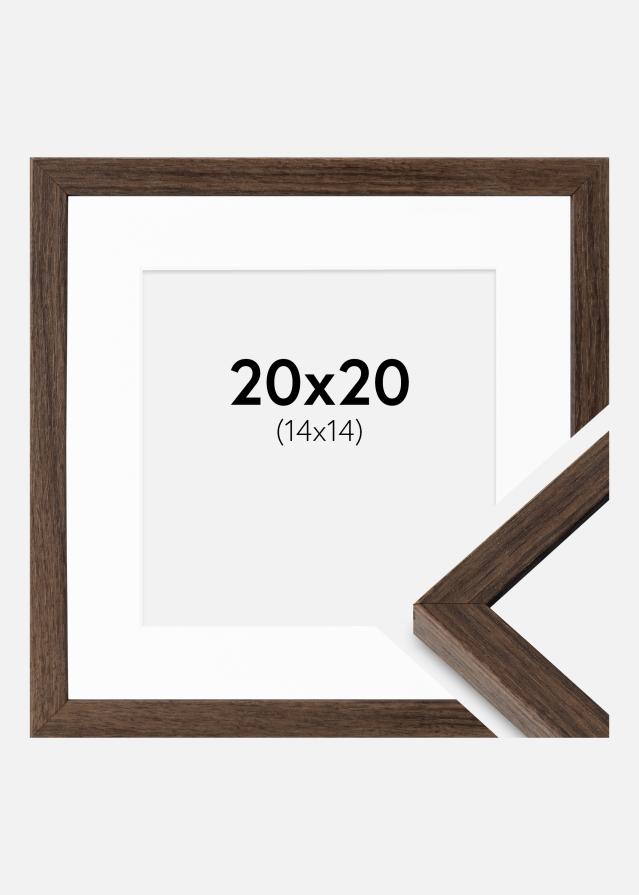 Ram med passepartou Frame Ares Walnut 20x20 cm - Mounts White 15x15 cm