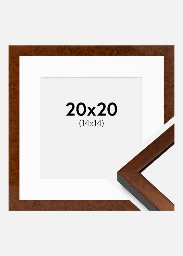 Ram med passepartou Frame Ares Walnut 20x20 cm - Mounts White 15x15 cm