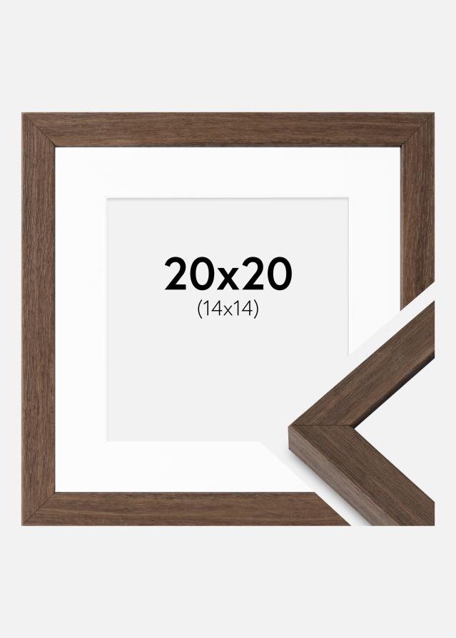 Ram med passepartou Frame Hermes Walnut 20x20 cm - Mounts White 15x15 cm