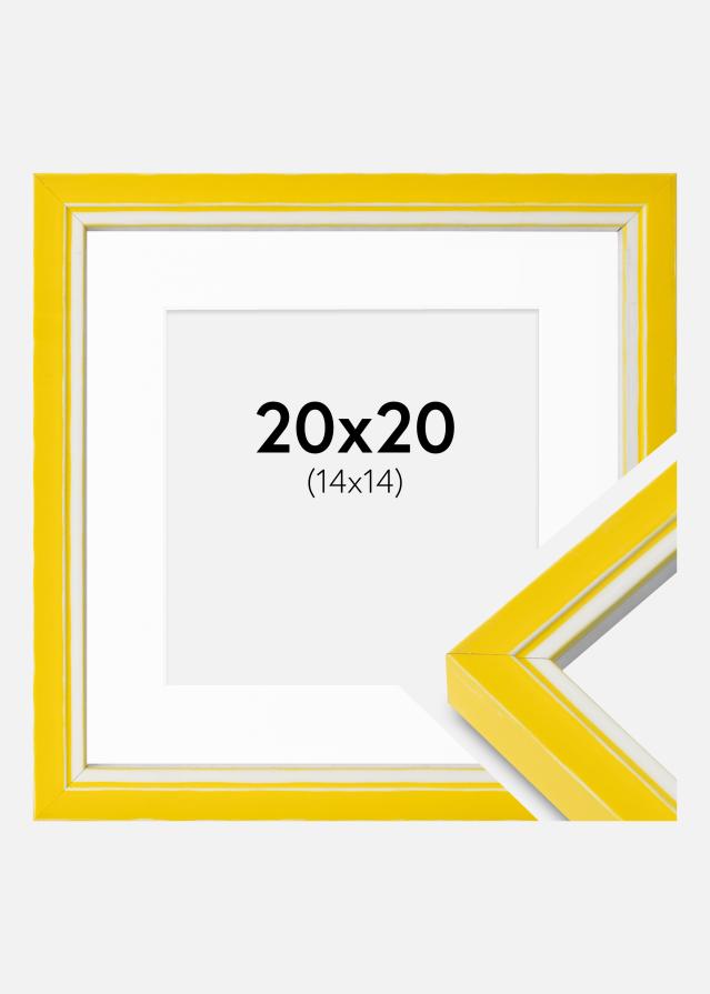 Ram med passepartou Frame Diana Yellow 20x20 cm - Mounts White 15x15 cm