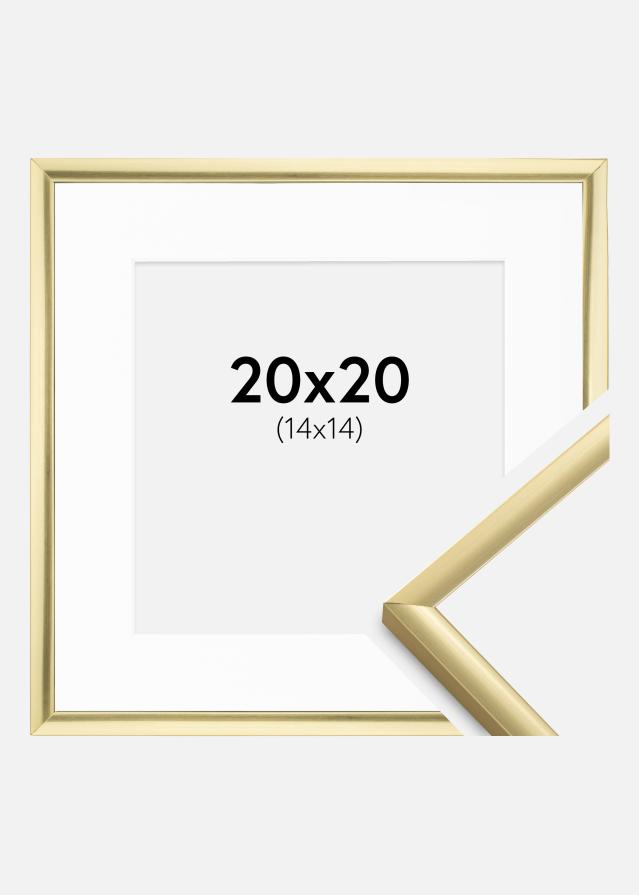 Ram med passepartou Frame New Lifestyle Gold 20x20 cm - Mounts White 15x15 cm
