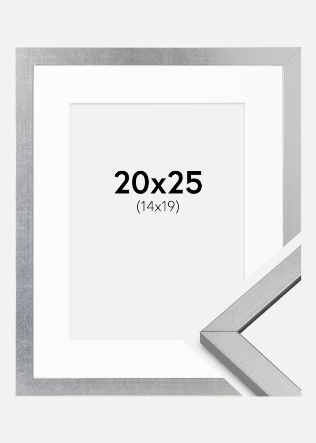 Ram med passepartou Frame Minerva Silver 20x25 cm - Mounts White 15x20 cm