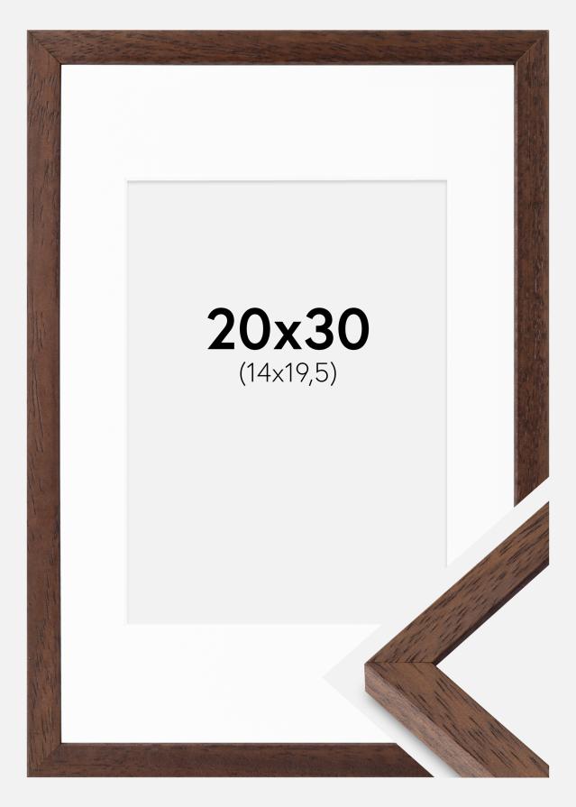 Ram med passepartou Frame Ares Teak 20x30 cm - Mounts White 15x21 cm