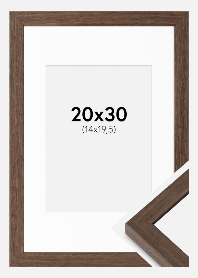 Ram med passepartou Frame Hermes Walnut 20x30 cm - Mounts White 15x21 cm