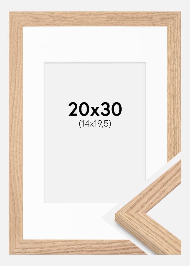 Ram med passepartou Frame Tidlös Solid Oak 20x30 cm - Passepartout White 15x21 cm
