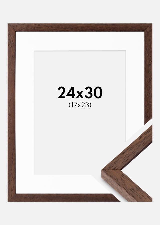 Ram med passepartou Frame Ares Teak 24x30 cm - Mounts White 18x24 cm