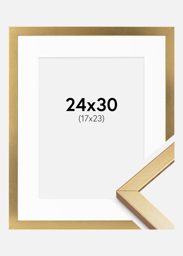 Ram med passepartou Frame Minerva Gold 24x30 cm - Mounts White 18x24 cm