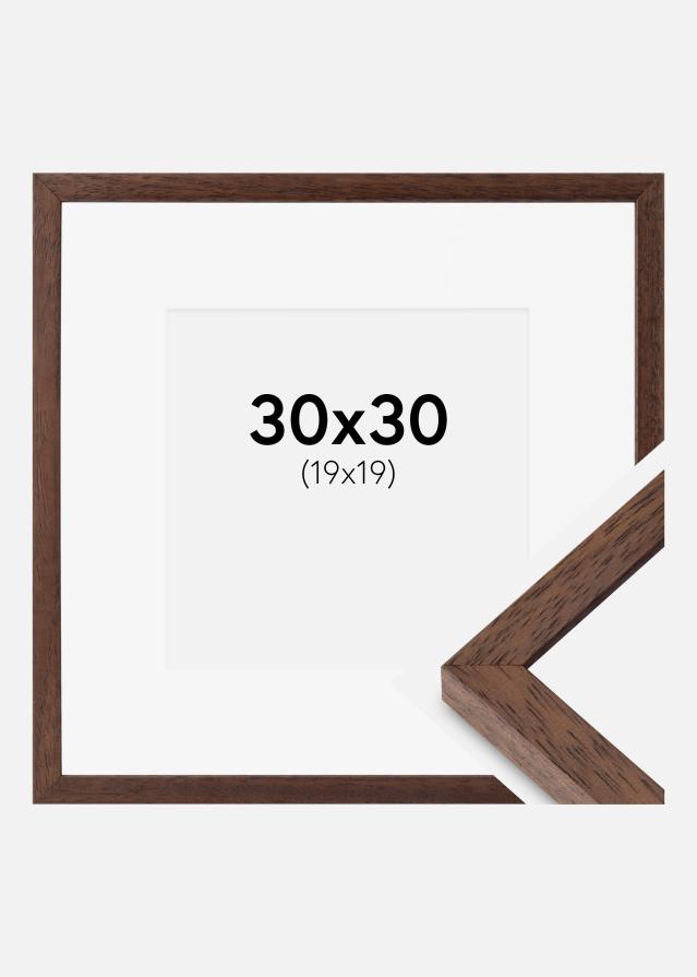 Ram med passepartou Frame Ares Teak 30x30 cm - Mounts White 20x20 cm