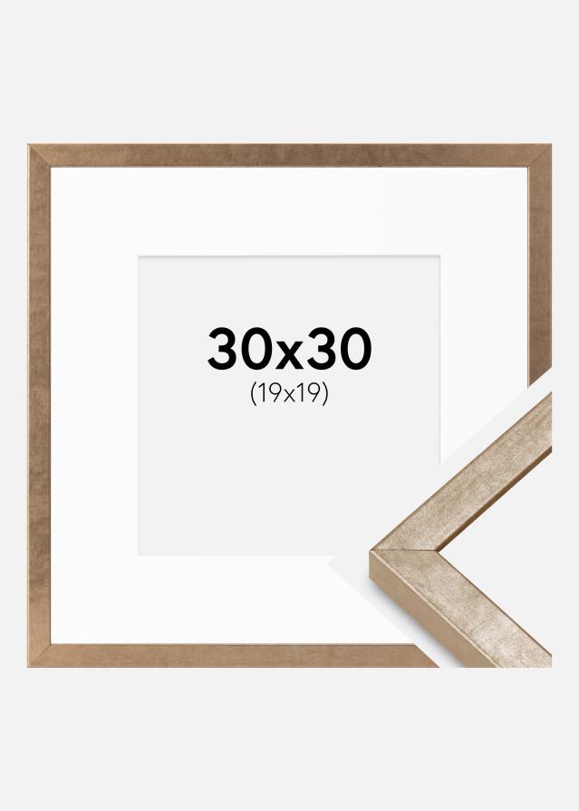 Ram med passepartou Frame Ares Brass 30x30 cm - Mounts White 20x20 cm