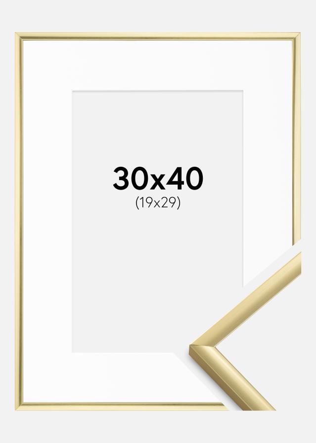 Ram med passepartou Frame New Lifestyle Gold 30x40 cm - Picture Mount White 20x30 cm