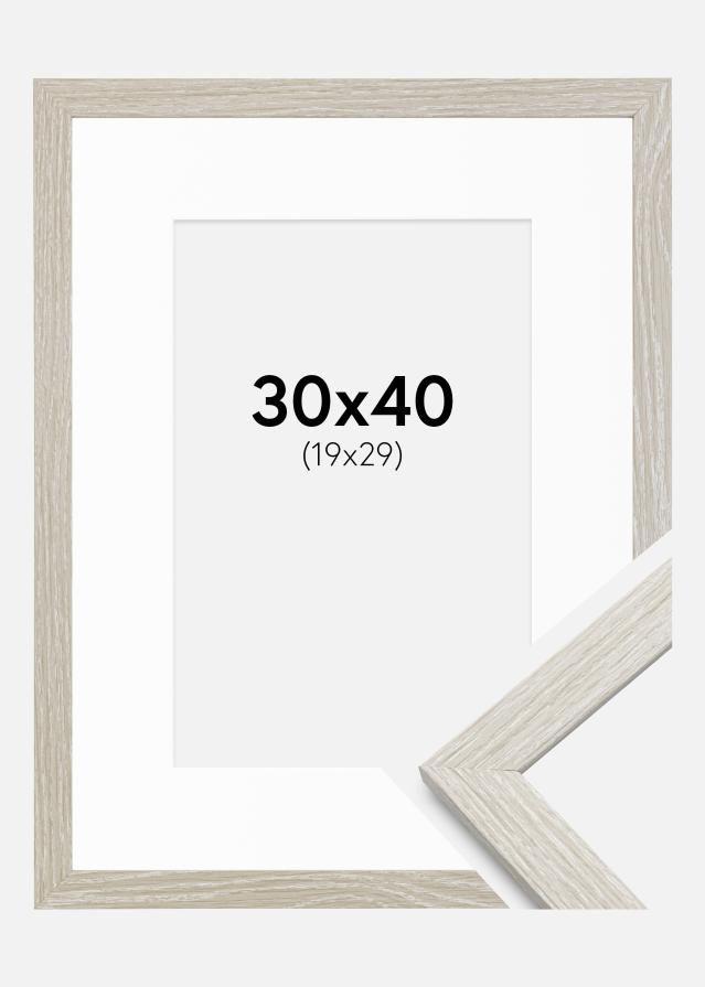 Ram med passepartou Frame Stilren Light Grey Oak 30x40 cm - Mounts White 20x30 cm