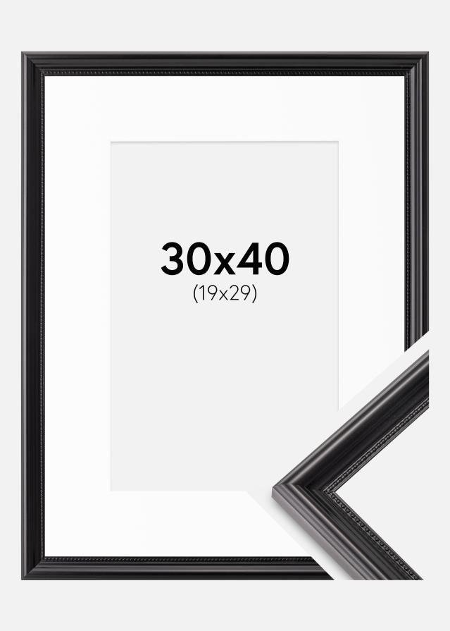Ram med passepartou Frame Gala Black 30x40 cm - Picture Mount White 20x30 cm