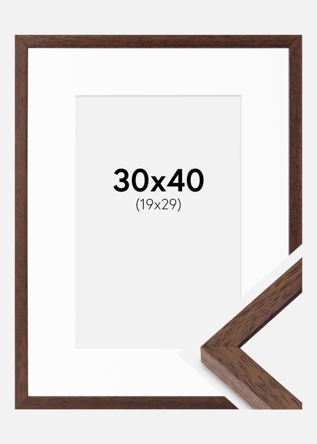 Ram med passepartou Frame Ares Teak 30x40 cm - Mounts White 20x30 cm