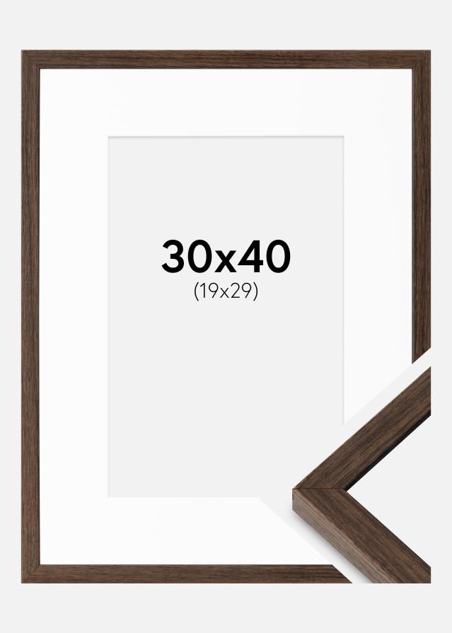 Ram med passepartou Frame Ares Walnut 30x40 cm - Mounts White 20x30 cm