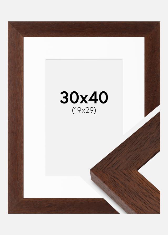 Ram med passepartou Frame Juno Teak 30x40 cm - Mounts White 20x30 cm