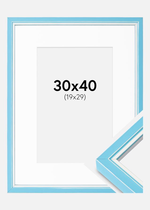 Ram med passepartou Frame Diana Light Blue 30x40 cm - Mounts White 20x30 cm