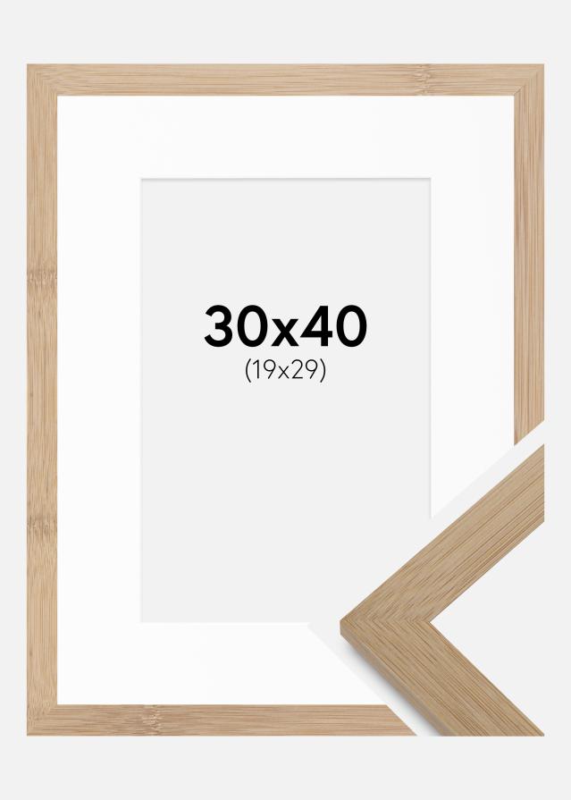 Ram med passepartou Frame Hoei Bamboo 30x40 cm - Mounts White 20x30 cm