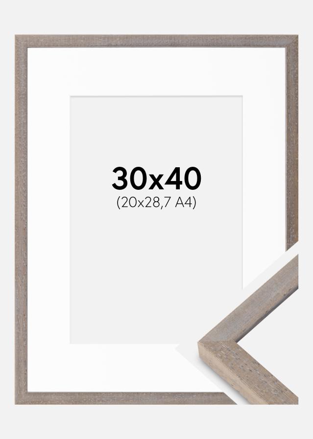 Ram med passepartou Frame Ares Gray 30x40 cm - Mounts White 21x29.7 cm