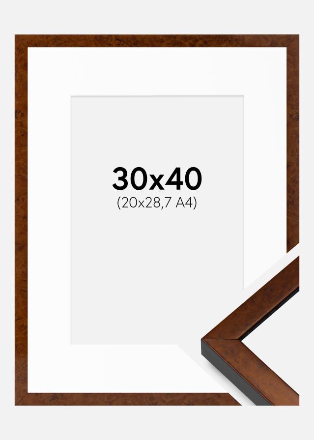Ram med passepartou Frame Ares Walnut 30x40 cm - Mounts White 21x29.7 cm