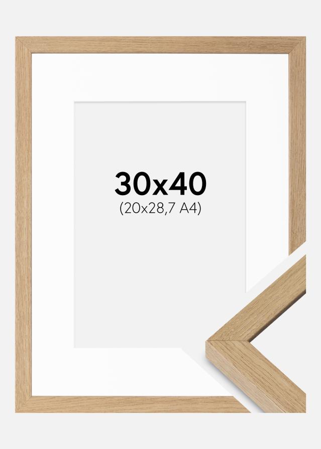 Ram med passepartou Frame Hermes Natural Oak 30x40 cm - Mounts White 21x29.7 cm